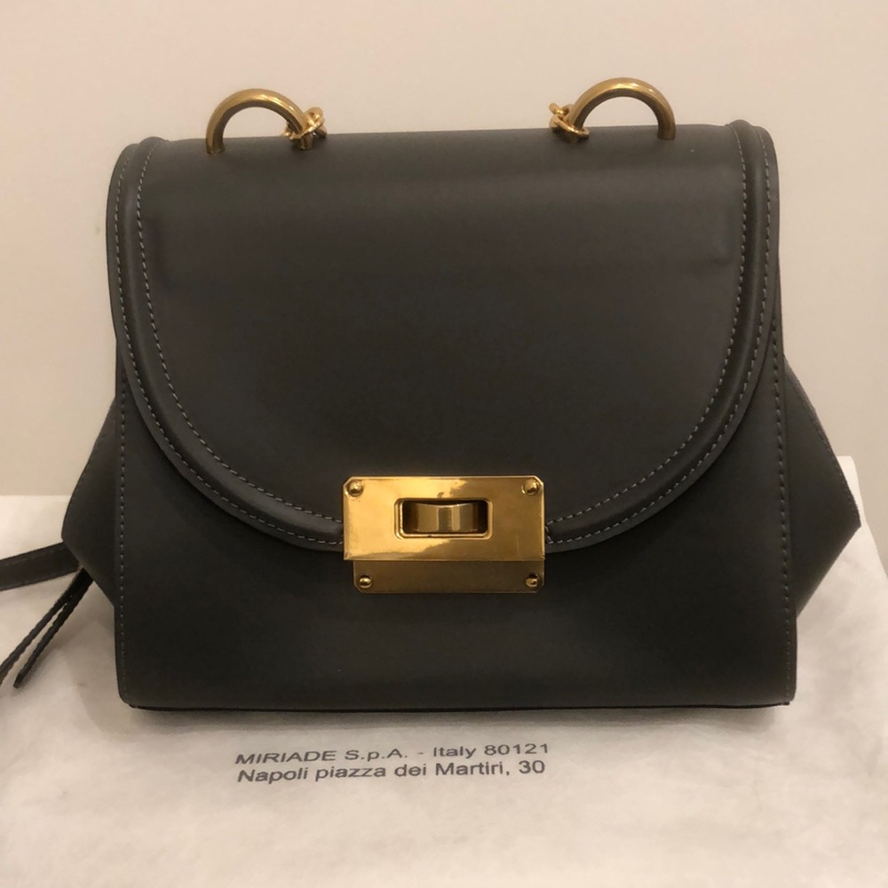 Gray Leather Women's Bag